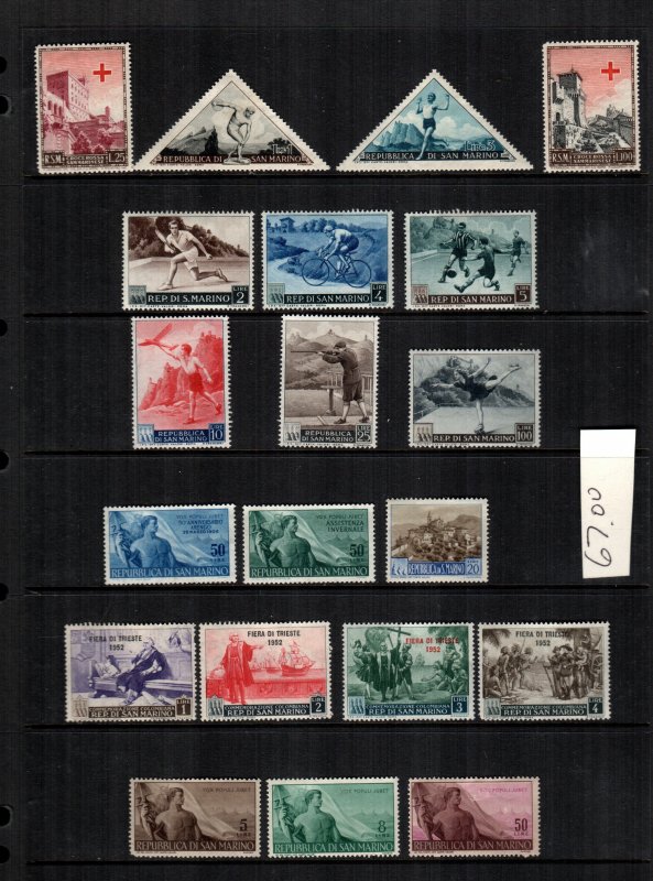 San Marino  20  diff used and mint cat $ 67.00 lot collection