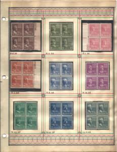 803-834 Mint,OG,NH & Used... Blocks of 4... SCV $189.40