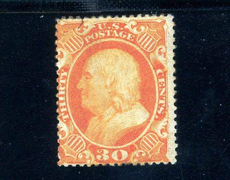 USAstamps Unused FVF US Serie of 1857 Franklin Scott 38 OG MVLH