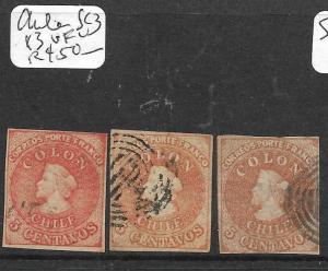 CHILE  (P1303B) COLUMBUS 5C SC 3 X 3 SHADES  VFU