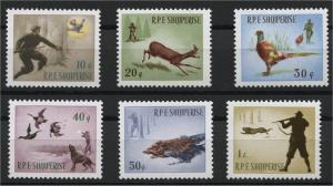 ALBANIA, HUNTING, MNH SET 1965		