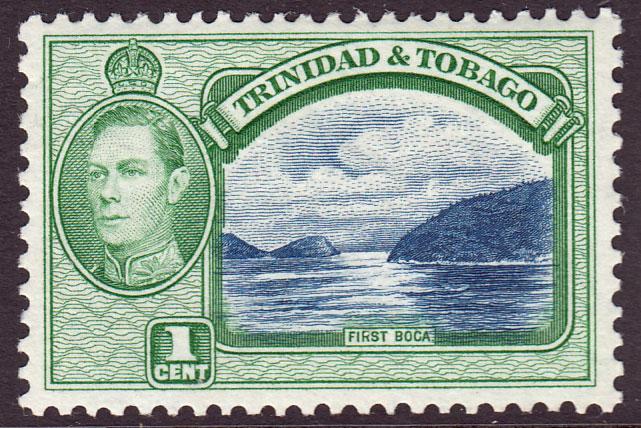 Trinidad & Tobago KGVI 1938 1c Blue Green SG246 Mint Lightly Hinged