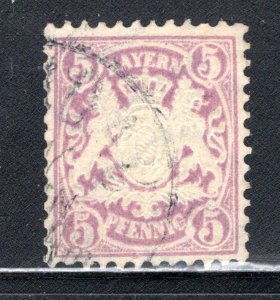 Bavaria #40a  lt. reddish violet shade  VF,  Used.   CV $52.50   ...  0530367
