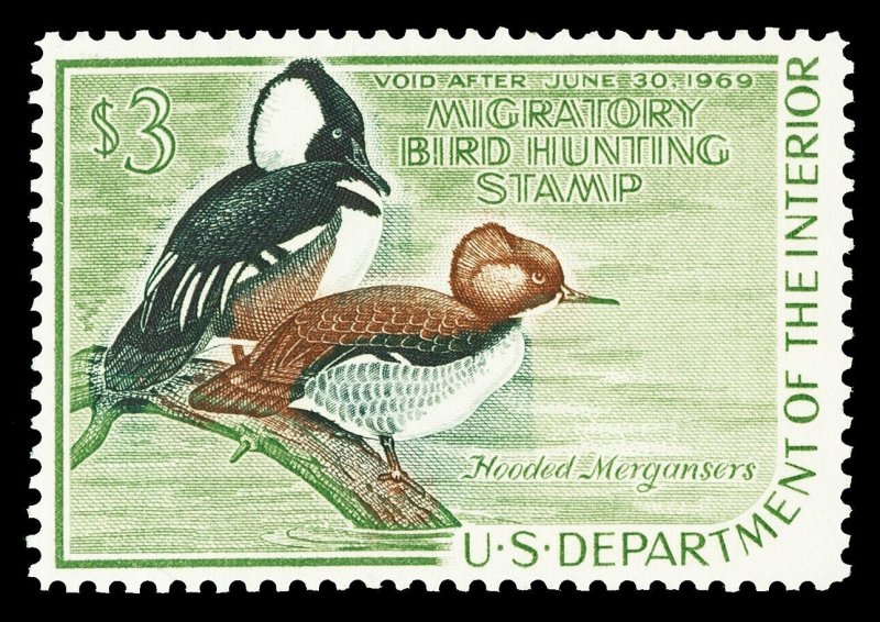 Scott RW35 1968 $3.00 Duck Stamp Mint VF OG NH Cat $65