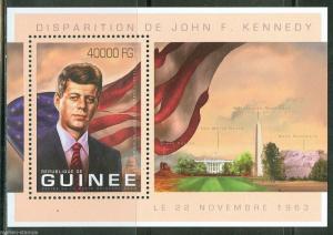 GUINEA  2013 50th MEMORIAL ANNIVERSARY JOHN F. KENNEDY SOUVENIR SHEET MINT NH