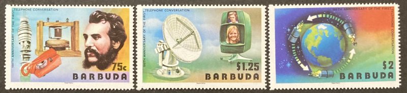 Barbuda 1977 #260-2, Telephone Century, MNH.