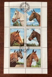 Sharjah & dependencies 1972  Scott unlisted/Cinderella sheet of 6 CTO - Horses