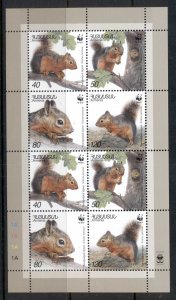 Armenia 2001 WWF Squirrel MS