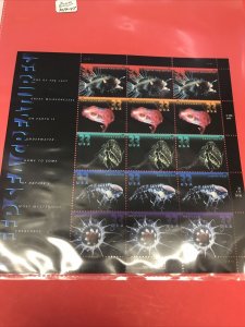 SCOTT# 3439-43 Deep Sea Creatures-Sheet Of 15 Stamps-MNH-2000