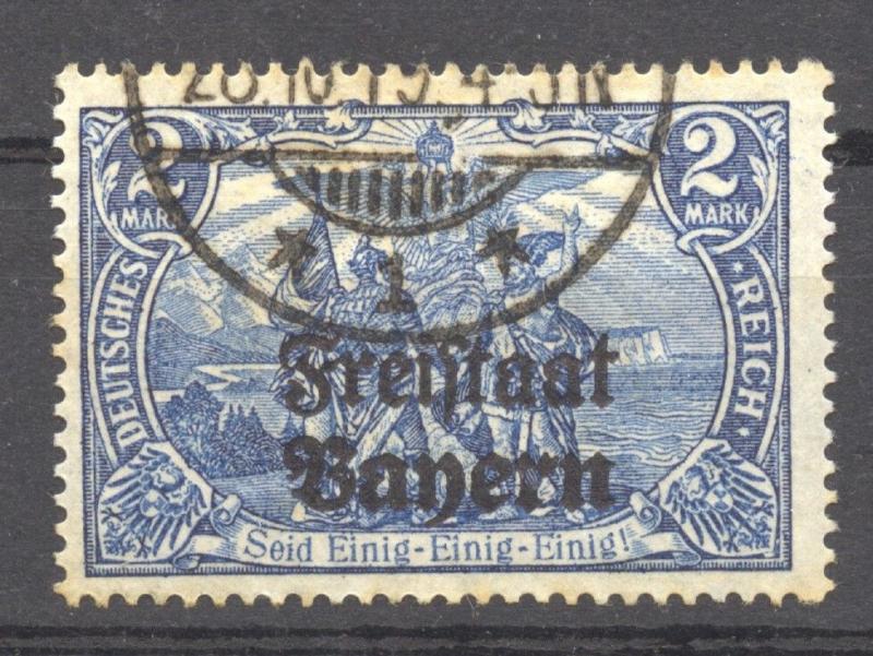 Bavaria 1919 Germania 2 Mark used, no faults, Michel 149 B