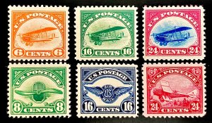 US #C1-C6 MINT OG NH XF Pristine early airmail set