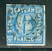German States Bavaria Scott # 11, used