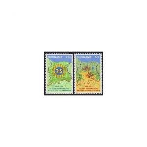 Surinam 641-642,MNH.Michel 1038-1039. Department of Construction,25th Ann.Map.