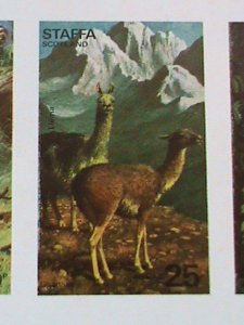 ​STAFFA SCOTLAND AIRMAIL STAMP: RARE ANIMALS-IMPERF- MNH - MINI SHEET RARE