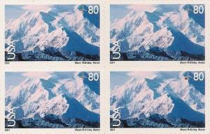 US C137 Airmail Mount McKinley 80c block (4 stamps) MNH 2001