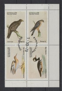 Scotland Eynhallow Birds Block of 4 with Selvage CTO 1973