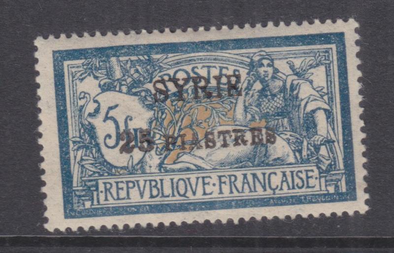 SYRIA, 1924 SYRIE 25pi. on 5f. Blue & Buff, lhm.