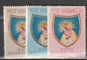 Vatican  1955  Madonna   Sc#189-191   Mint Hinged