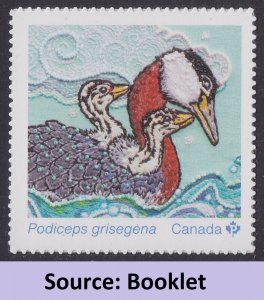 Canada 3380 Animal Mother & Babies Red-necked Grebe P single MNH 2023