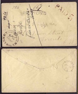 Canada-cover #9956 - Stampless registered - York County - Newmarket , UC double