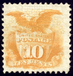 US 116 10c 1869 Shield and Eagle split grill PF cert Fine unused OG