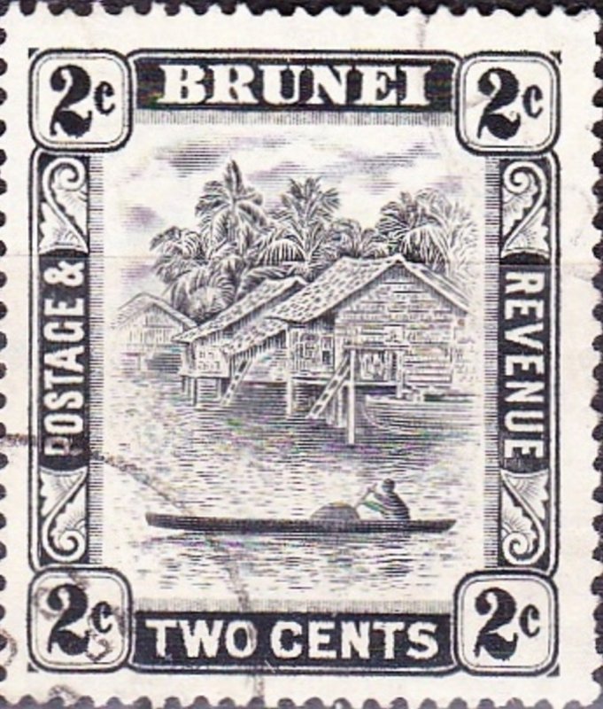 BRUNEI 1951 2c Black SG80ab FU