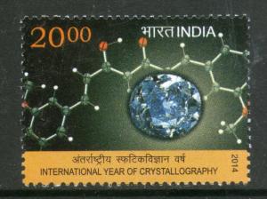 India 2014 International Year of Crystallography Gems 1v MNH Inde Indien