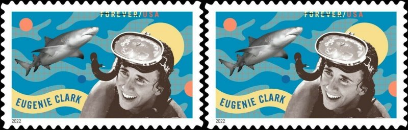 US 5693 Eugenie Clark forever horz pair (2 stamps) MNH 2022 after 5/15 