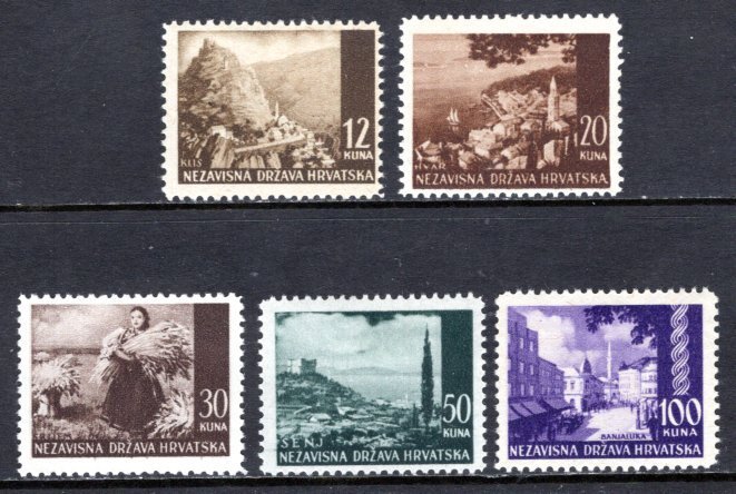 Croatia  #44-48   Unused   VF   CV $12.15   ....   1540033