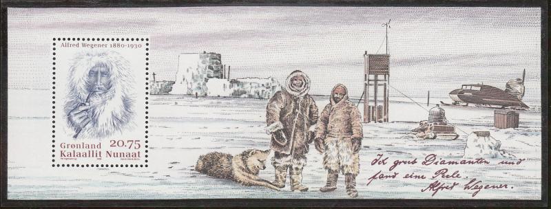 Greenland MNH 2006 Scott #475a Souvenir sheet 20.75k Alfred Wegener, geophysi...