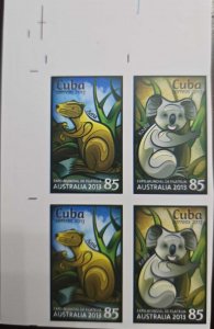 O) 2013 CUBA, IMPERFORATED, INTERNATIONAL PHILATELIC EXHIBITION AUSTRALIA 2013,