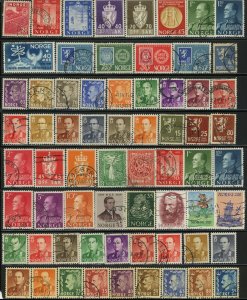 500+ Norway Postage Used Stamp Collection 1883-1982 Europe NORGE