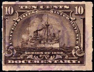 R168 10¢ Documentary Stamp (1898) Used