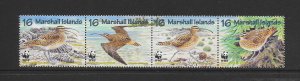 BIRDS - MARSHALL ISLANDS #638 STRIP WWF MNH