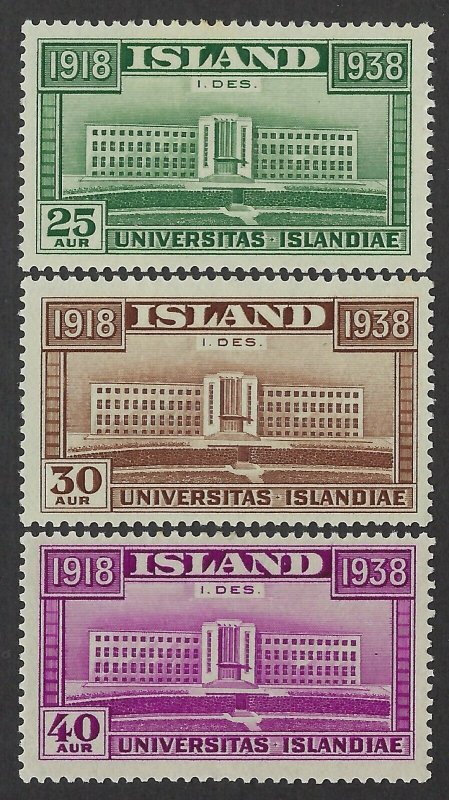 Iceland Scott 209-211 Mint Hinged