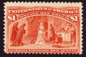 US $1 Columbian #241 Unused Regummed Never Hinged