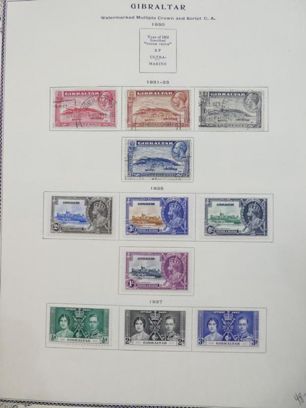 EDW1949SELL : GIBRALTAR Choice VF Mint & Used collection on album pgs. Cat $1903