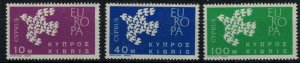 Cyprus 1962 SG206-208 Europa Issue - MNH