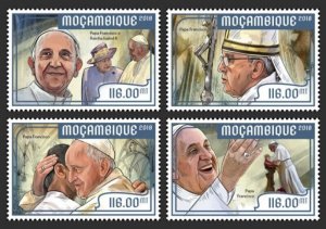 Mozambique - 2018 Pope Francis - Set of 4 Stamps - MOZ18213a