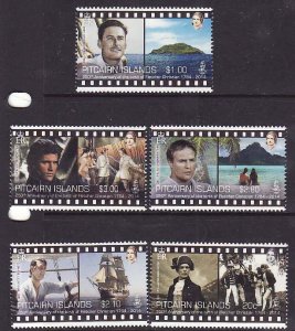 Pitcairn Is.-Sc#781-5- id12-unused NH set-Cinema-Movies-Fletcher Christian-2014-