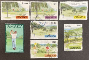 Jamaica #466, 792-795, 797-798 Used and MNH Golf Courses Theme 1979-1993 [R1057]