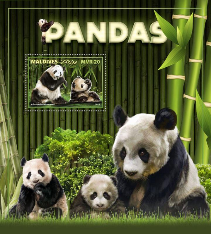 Z08 MLD171004b Maldives 2017 Pandas MNH ** Postfrisch