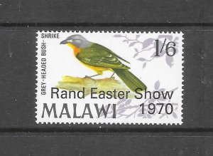 BIRDS - MALAWI #131 EASTER SHOW OVERPRINT  MNH