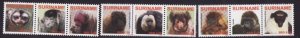 Surinam-Sc#1395a-i- id8-unused NH set-Endangered Primates-Animals-2009-