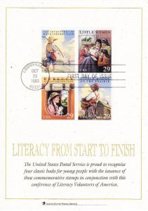 USPS FDC Ceremony Card #2785-88 Children's Classic Books Literacy 1993