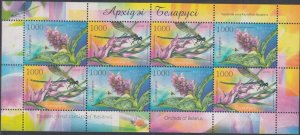 BELARUS Sc# 602a CPL MNH MINI SHEET of 4 SETS of 2 - ORCHIDS