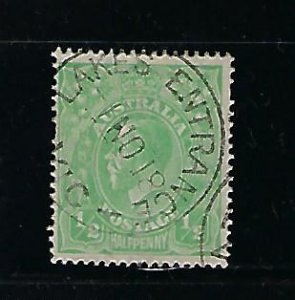 AUSTRALIA SCOTT #60 1918-23 GEORGE V- WMK 11 1/2P (EMERALD) USED