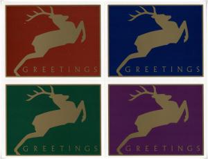 UX360a 20¢ Christmas Deer Postcards: Sheet of Four