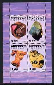 MORDOVIA - 1999 - Minerals #1 - Perf 4v Sheet - Mint Never Hinged -Private Issue