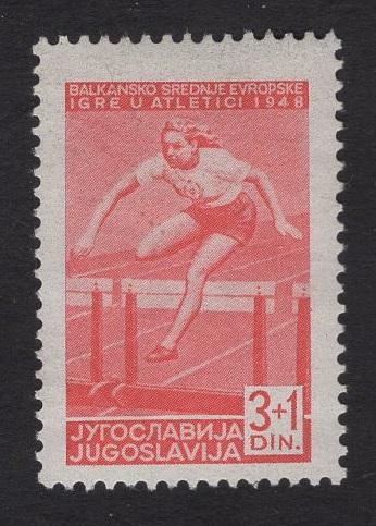 Yugoslavia   #B156  MH  1948  sports hurdles 3d + 1d